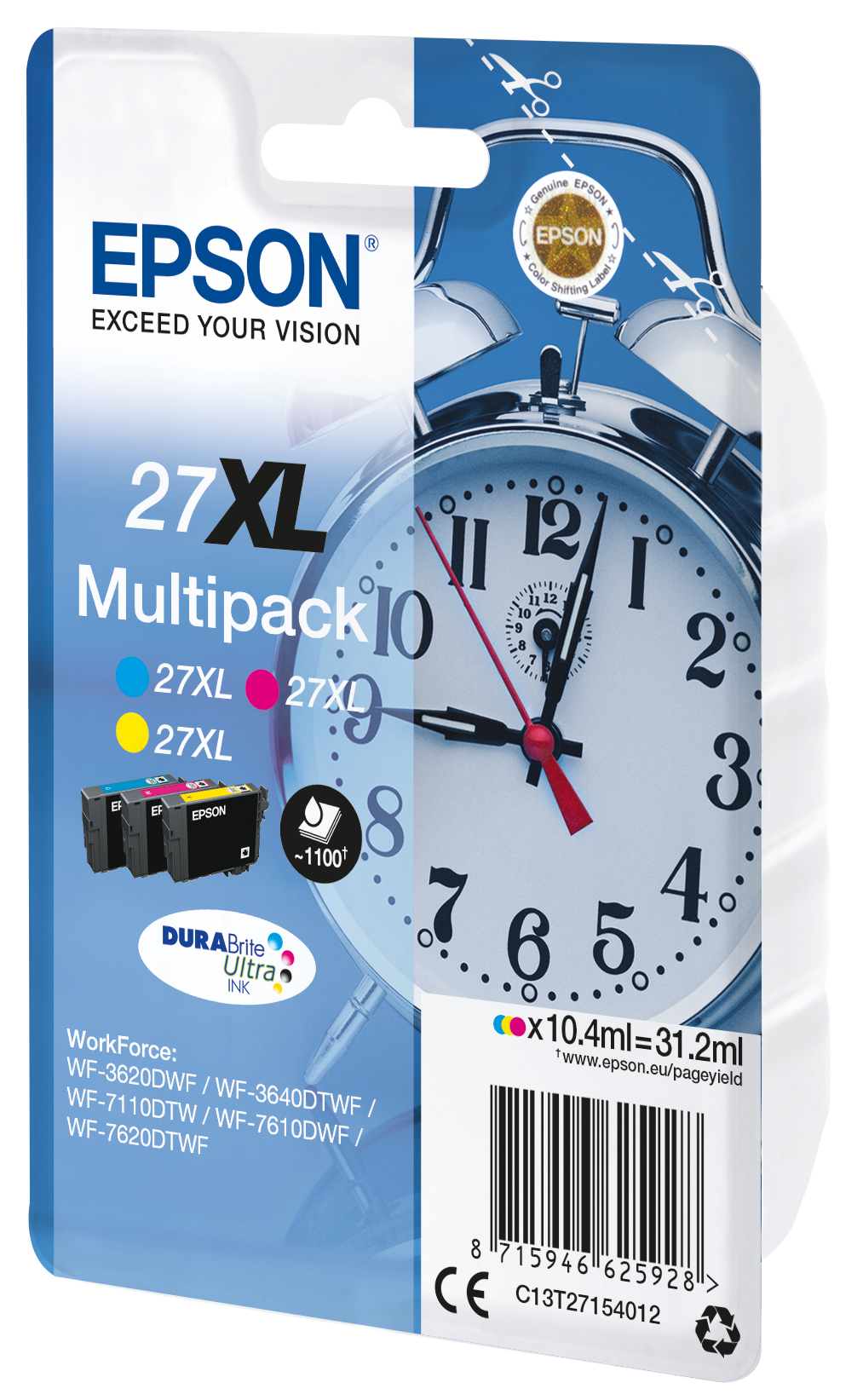 Epson Alarm clock Multipack 3-colour 27XL DURABrite Ultra Ink – image 1