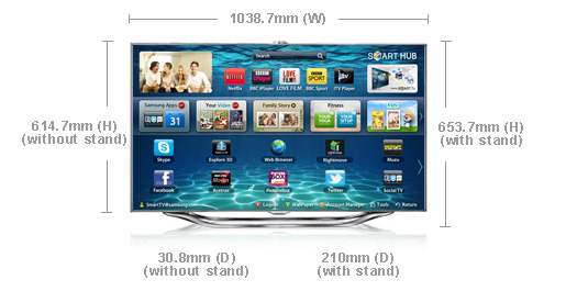Samsung Series 8 UE46ES8000UXXU TV – image 2