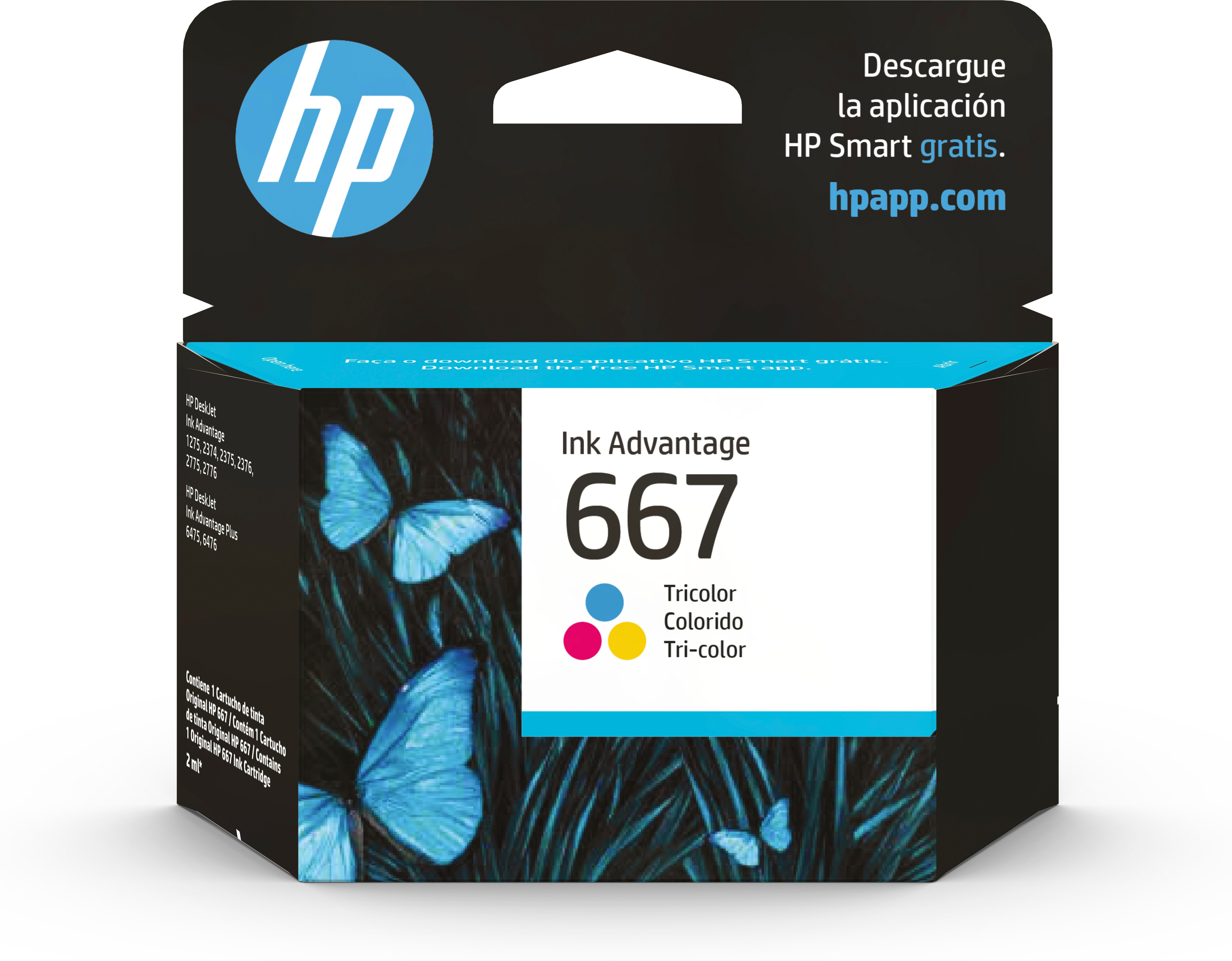 Cartucho de Tinta HP 667 - Tricolor - Original - (3YM78AL) - 3YM78AL