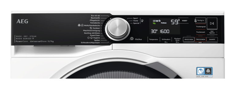 AEG LWR8E80610 washer dryer Freestanding Front-load White – image 2