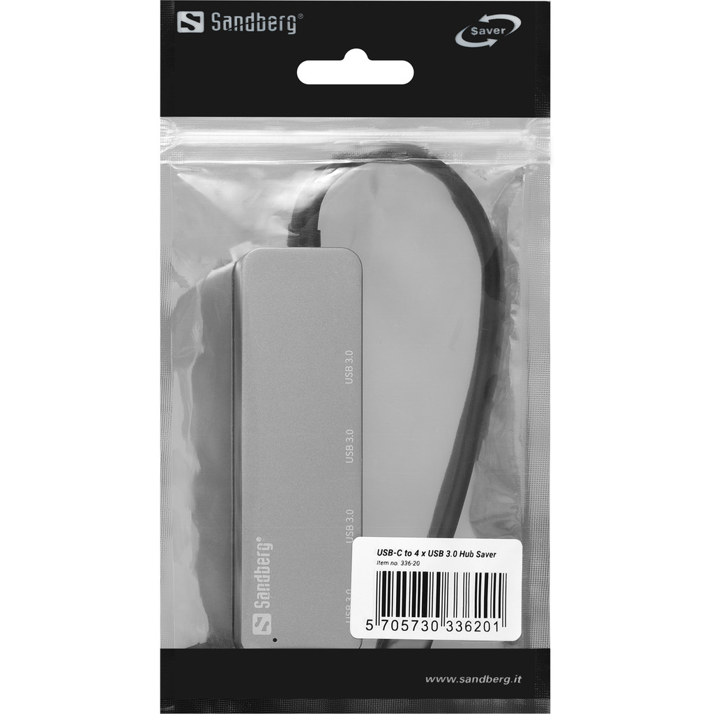 Sandberg USB-C to 4 x USB 3.0 Hub SAVER – image 2