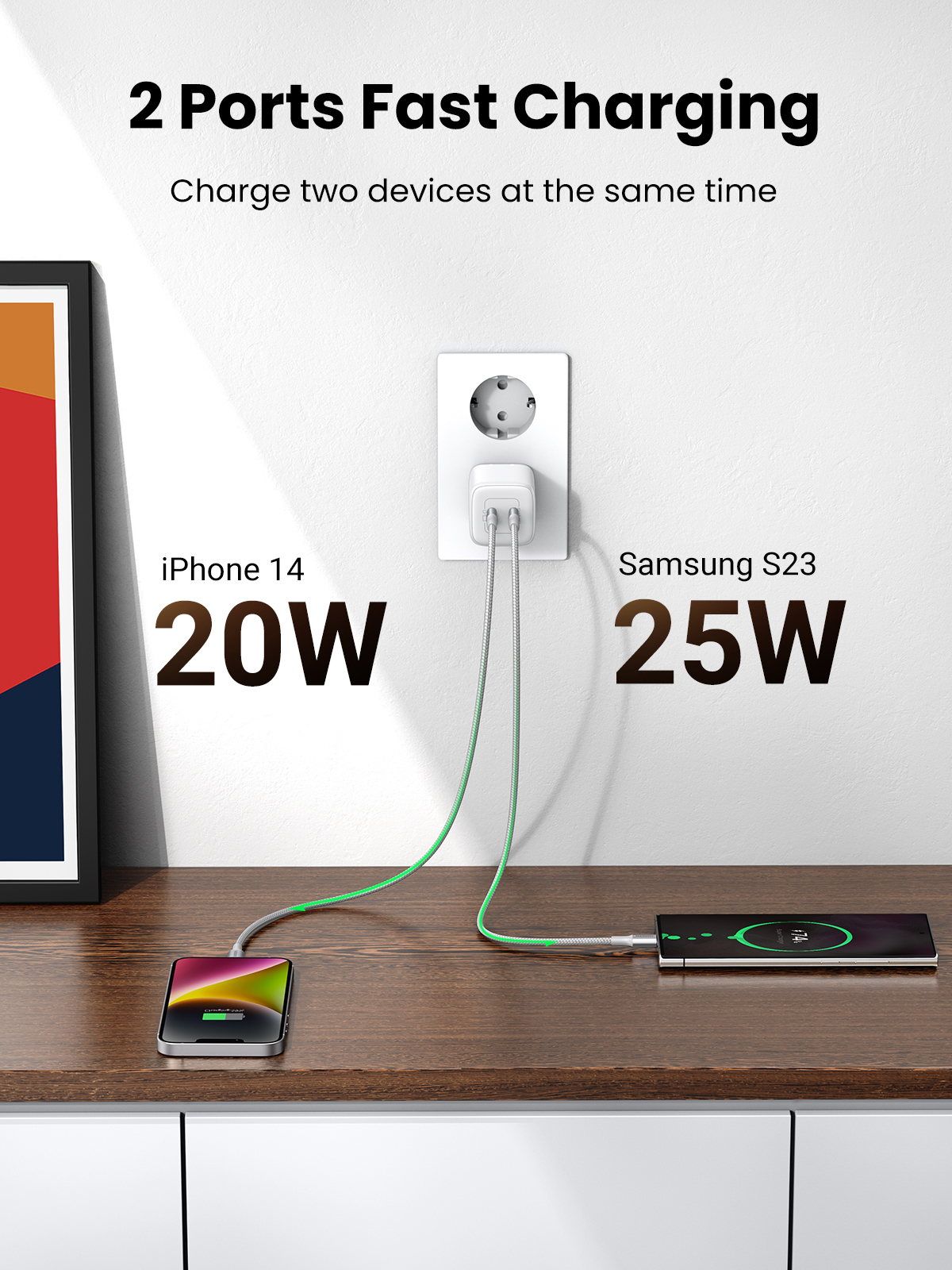 Ugreen 15327 mobile device charger Universal White AC Fast charging Indoor – image 6