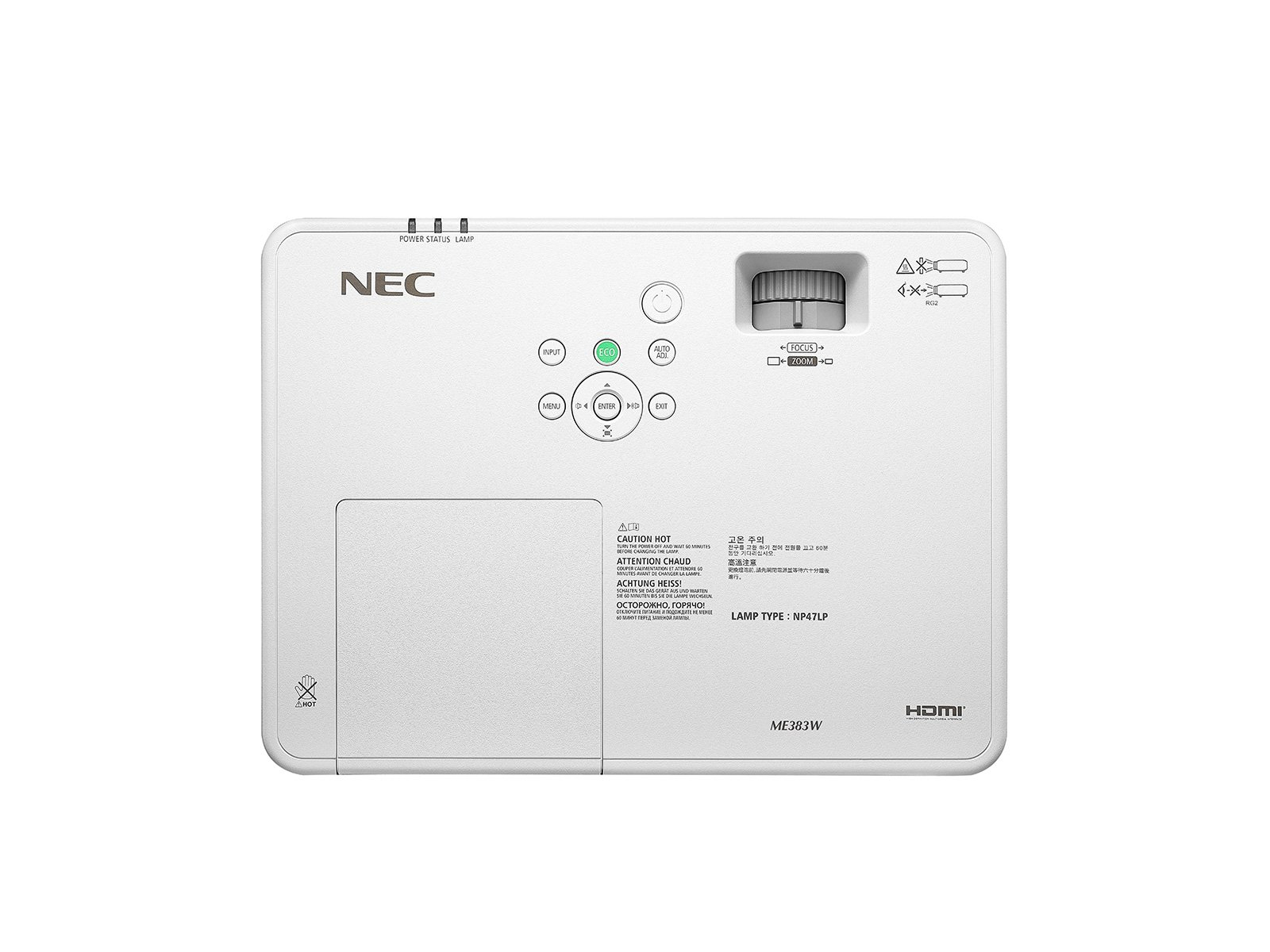 NEC ME383W Standard throw projector 3800 ANSI lumens 3LCD WXGA (1280x800) White – image 7