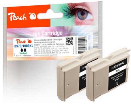 Peach 0F320082 ink cartridge 2 pc(s) High (XL) Yield Black