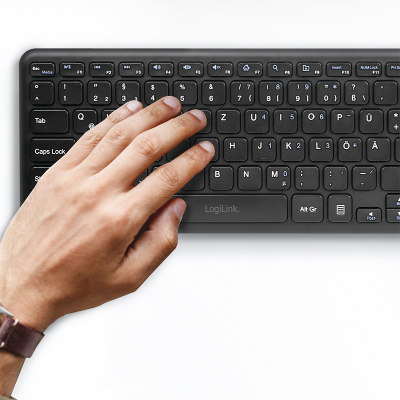 LogiLink ID0188 keyboard Home RF Wireless QWERTZ Black – image 8