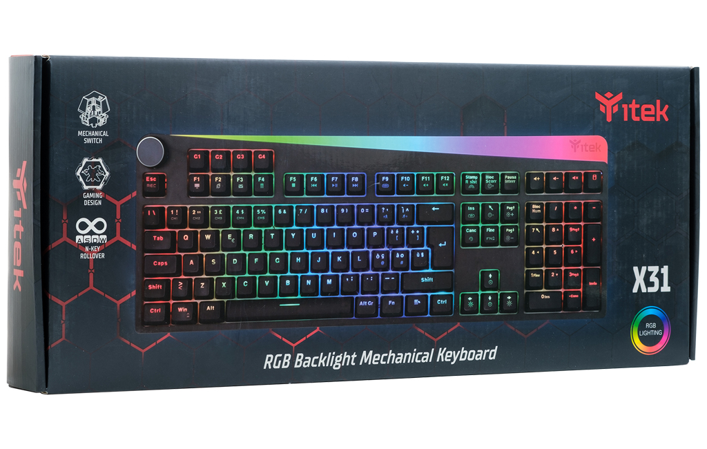 itek X31 keyboard Gaming USB Italian Black – image 2