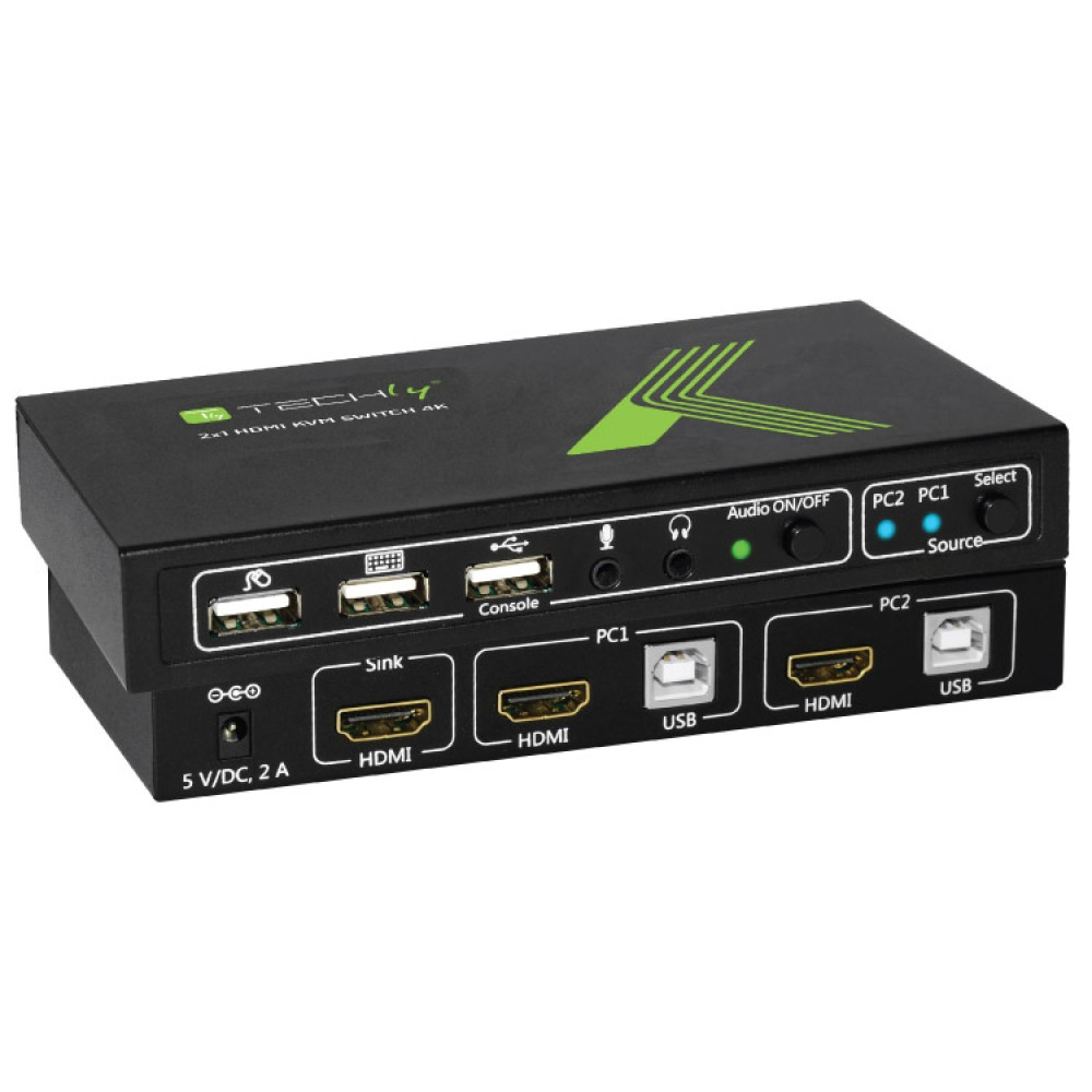 Techly 2x1 USB HDMI KVM Switch 4Kx2K IDATA KVM-HDMI2U