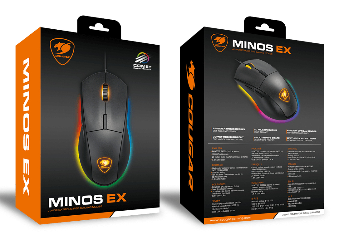 COUGAR Gaming Mouse, MINOS EX, RGB, Wired, Black – image 8