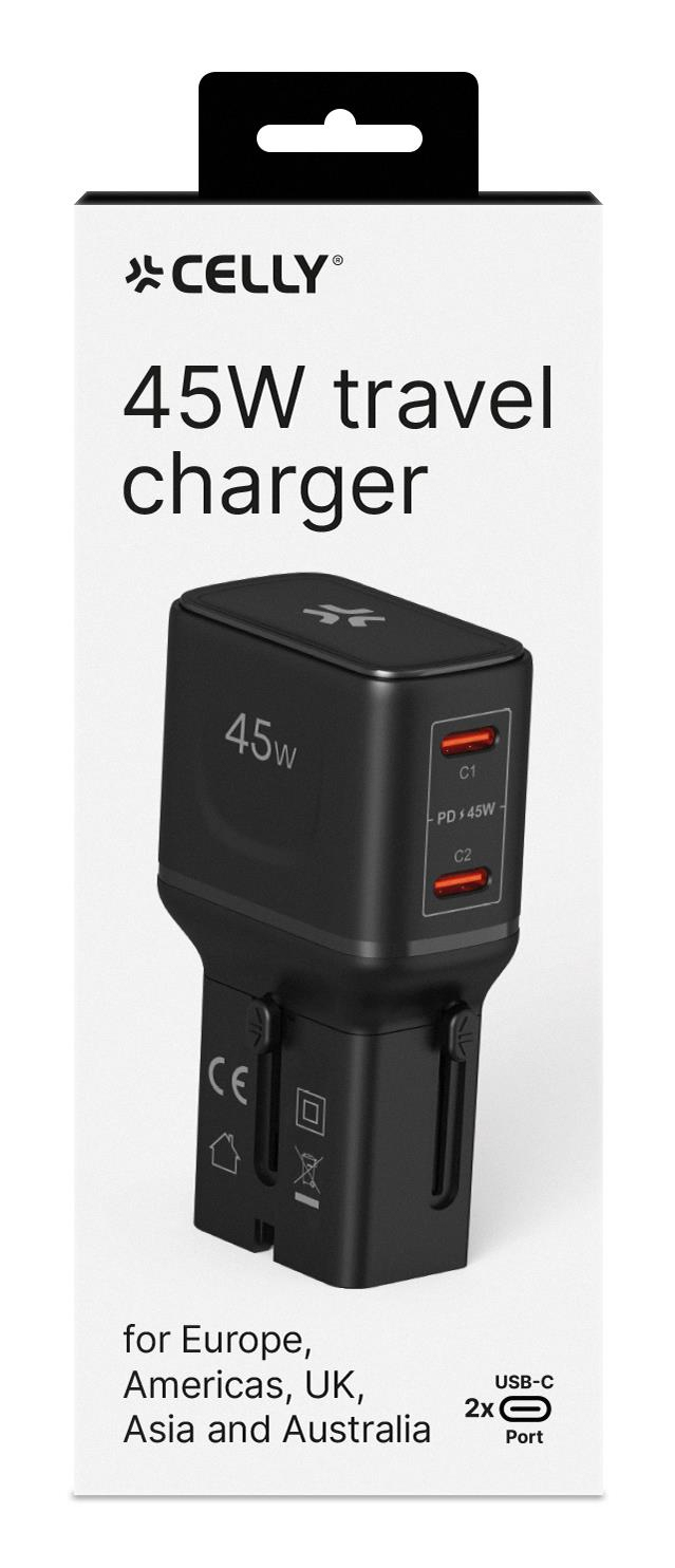 Celly MULTIPLUGSL45W mobile device charger Headphones, Smartphone, Tablet Black AC Fast charging Indoor – image 7