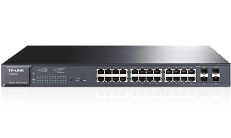 TP-Link TL-SG2424P network switch Managed L2 Gigabit Ethernet (10/100/1000) Power over Ethernet (PoE) 1U Black