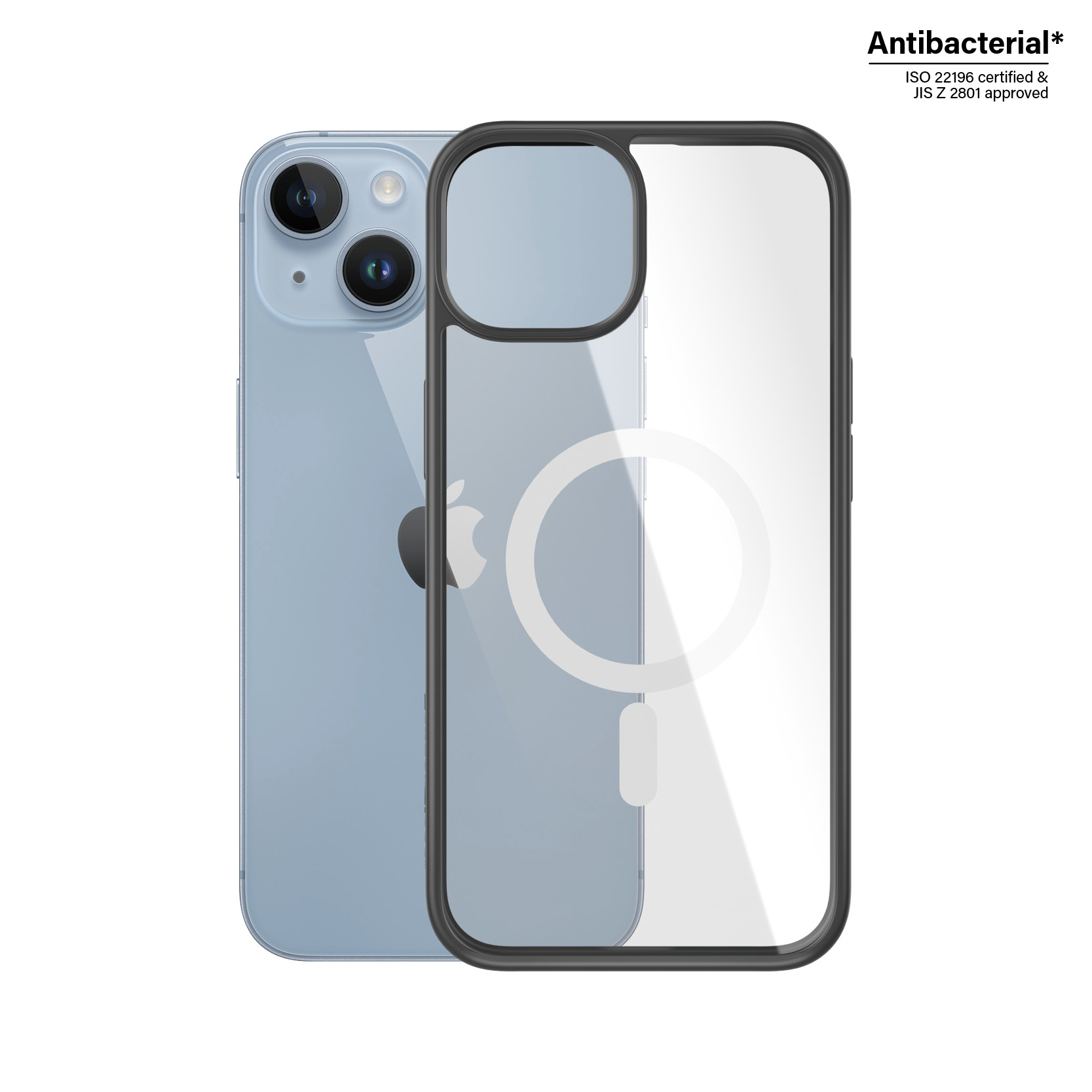 PanzerGlass® ClearCase Transparent w. White MagSafe & Black Frame iPhone 14 | 13 – image 1
