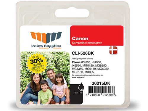MM Black Inkjet Cartridge - Replaces Canon CLI-526BK (4540B001) - 30% Extra ink compared to OEM