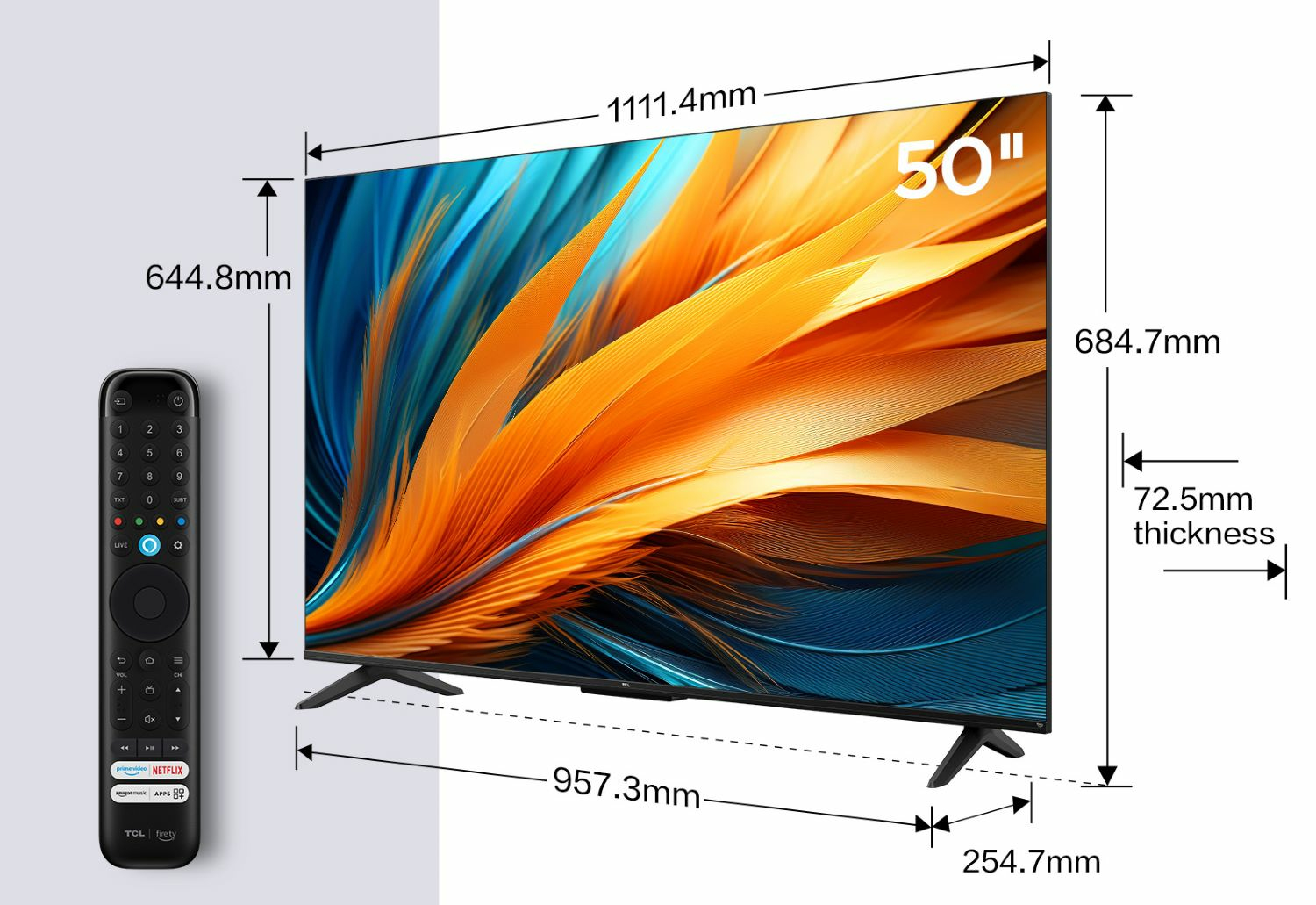 TCL 50PF650 TV LED 50 (126 cm) 4K UHD 3840x2160 HDR10 Smart TV 3xHDMI 2.1 WiFi — photo 1