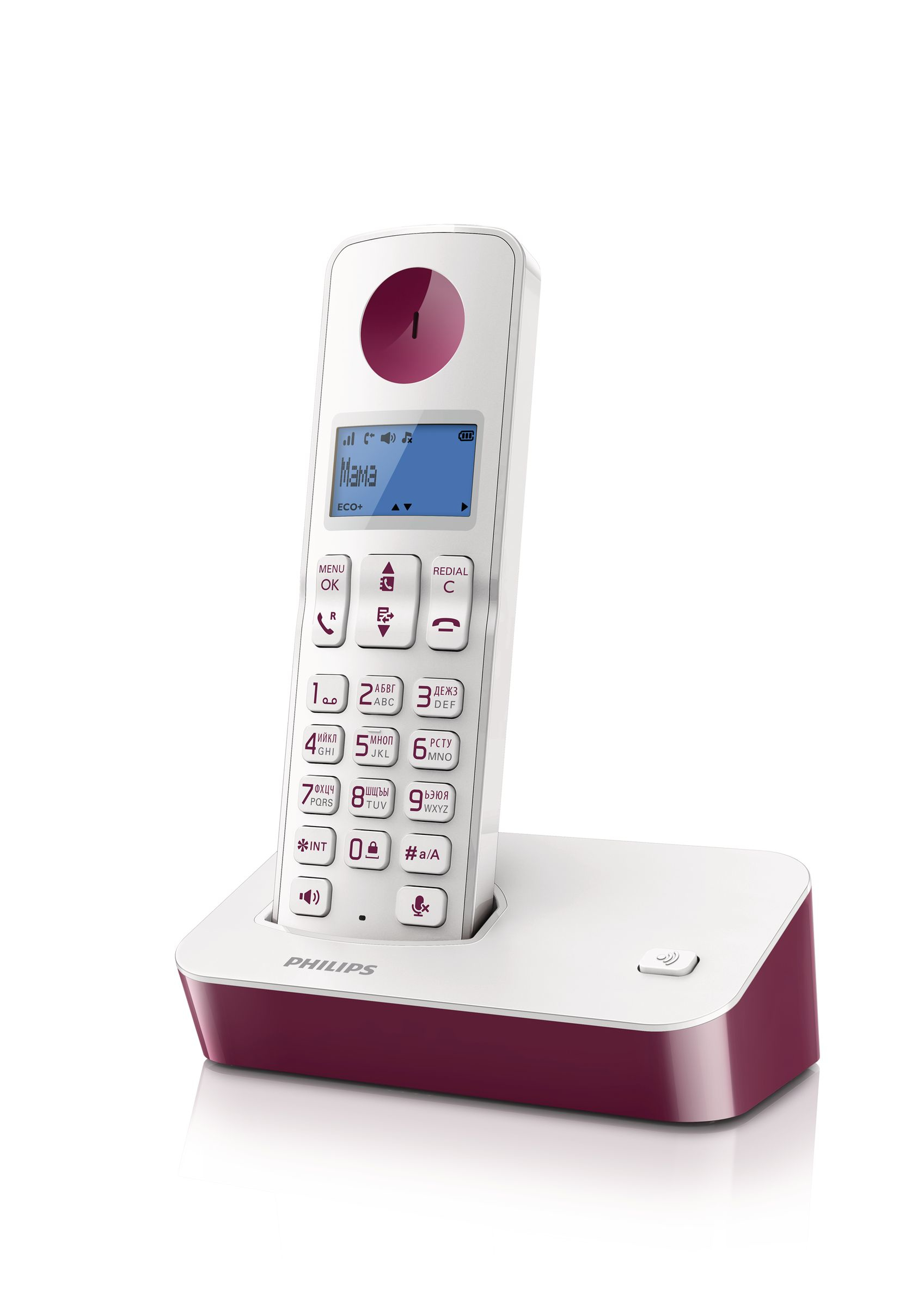 Philips D2051WP/51 telephone DECT telephone Caller ID Violet, White – image 2
