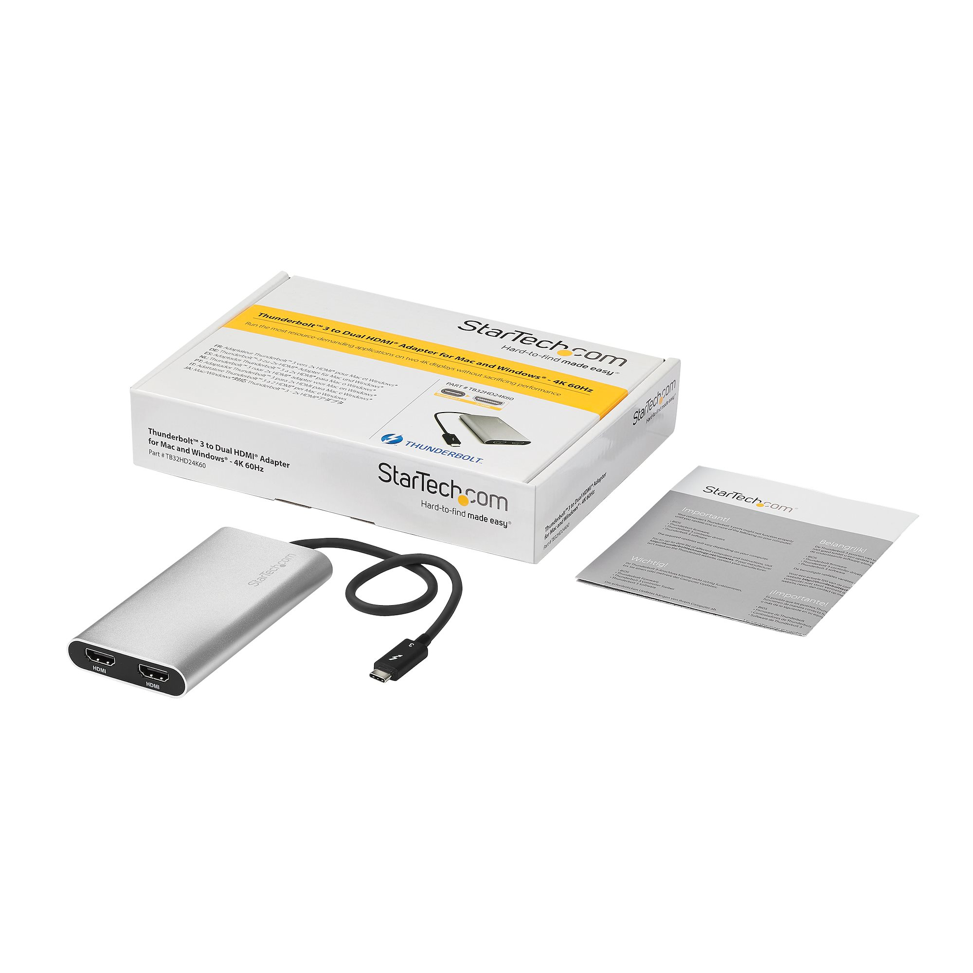 StarTech.com Thunderbolt to Dual HDMI 2.0 Adapter, Dual 4K – image 8