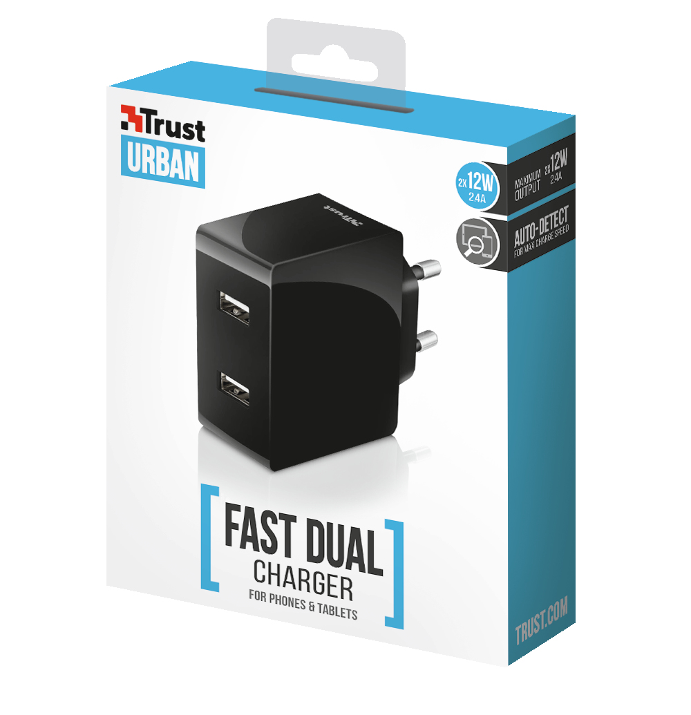 Trust 2x 12W Fast Dual USB Wall Charger – image 4