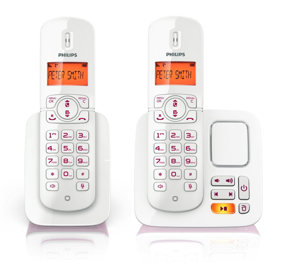 Philips BeNear CD1862R/DE telephone Caller ID Red, White
