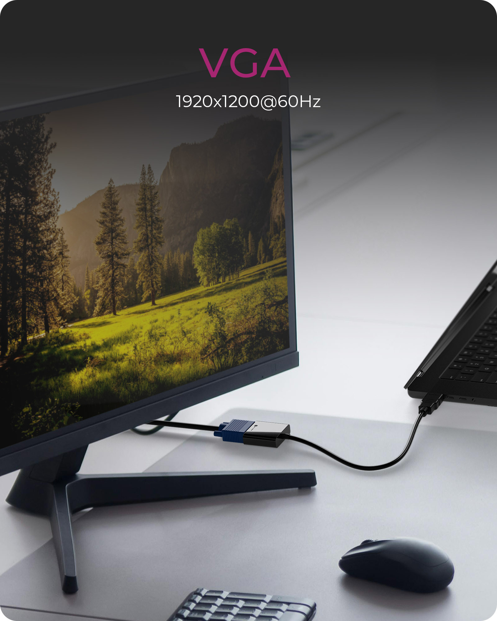 Resim ICY BOX IB-AC502a HDMI - VGA Adaptör Kablosu 0.2m