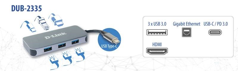 D-Link 6-in-1 USB-C Hub with HDMI/Gigabit Ethernet/Power Delivery – image 3