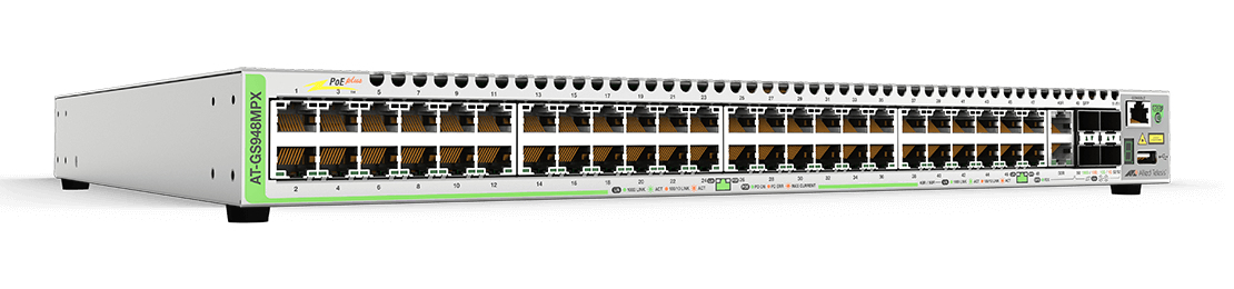 Allied Telesis AT-GS948MPX-30 network switch Managed L3 Gigabit Ethernet (10/100/1000) Power over Ethernet (PoE) Grey