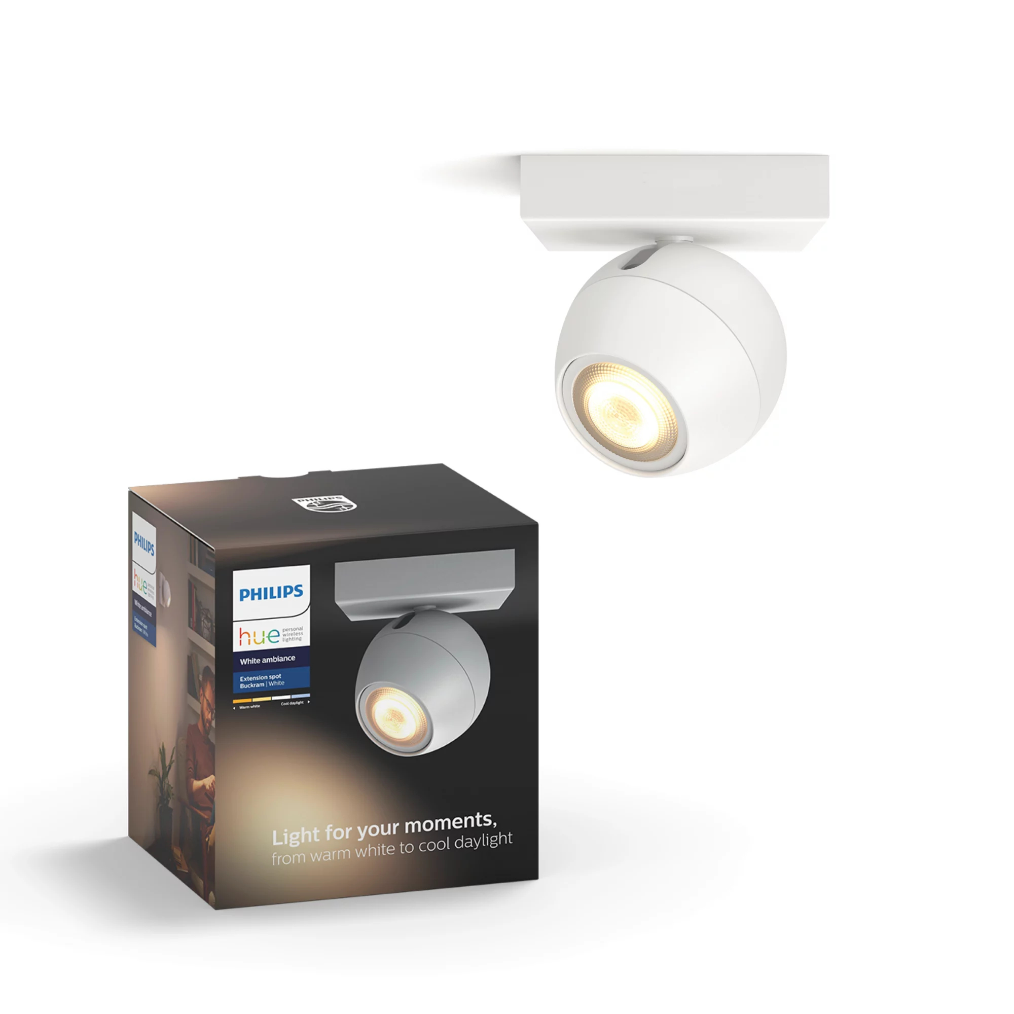 Philips by Signify Philips Hue White ambience Buckram single spotlight ext. – image 1