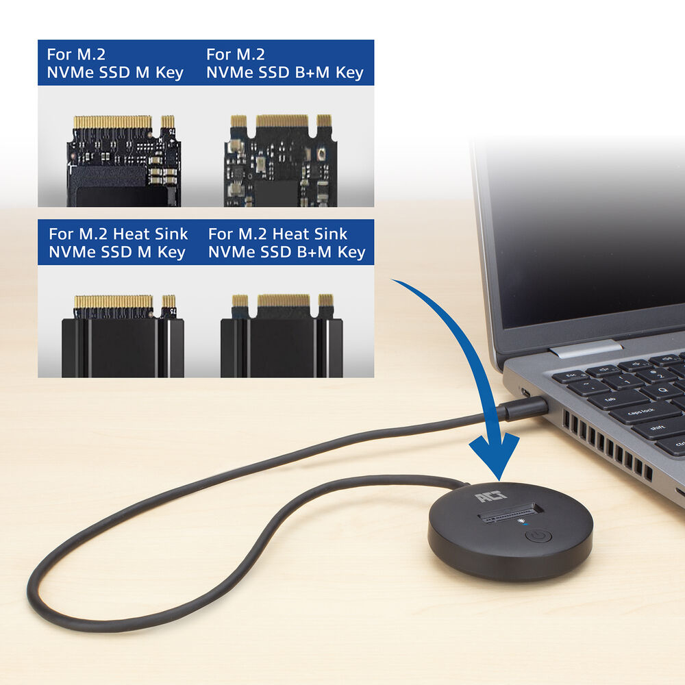 ACT M.2 NVMe/PCIe SSD docking station, USB-C 3.2 Gen2 – image 4