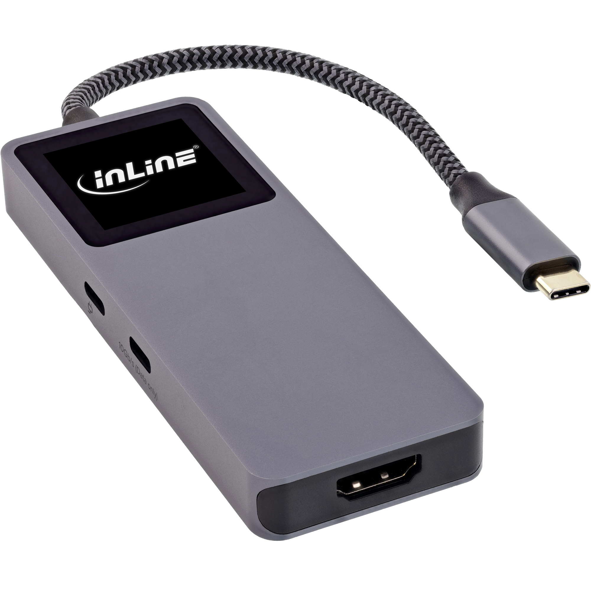 InLine 35392D interface hub USB 3.2 Gen 2 (3.1 Gen 2) Type-C 10000 Mbit/s Grey – image 2