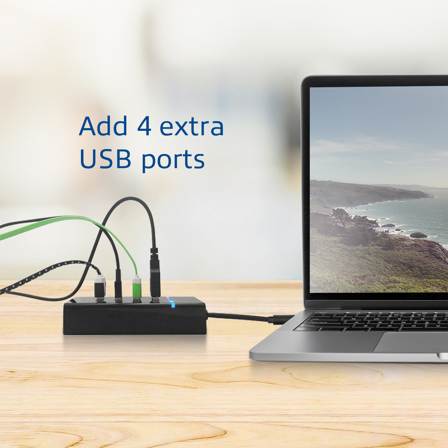 Ewent EW1133 interface hub USB 3.2 Gen 1 (3.1 Gen 1) Type-A 5000 Mbit/s Black – image 5