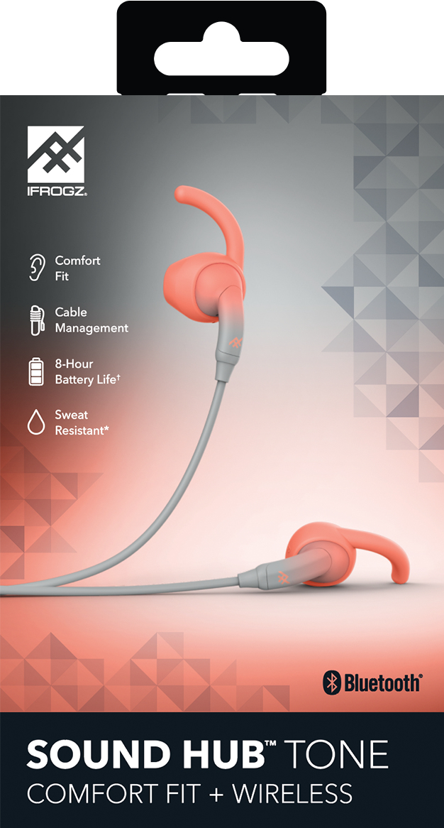 IFROGZ 304001833 headphones/headset Wired & Wireless In-ear Sports Micro-USB Bluetooth Coral, Grey – image 2