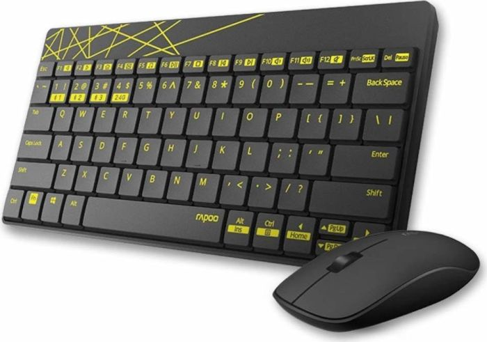 Hama 8000M keyboard Mouse included Universal Bluetooth QWERTZ German Black, Yellow – image 2