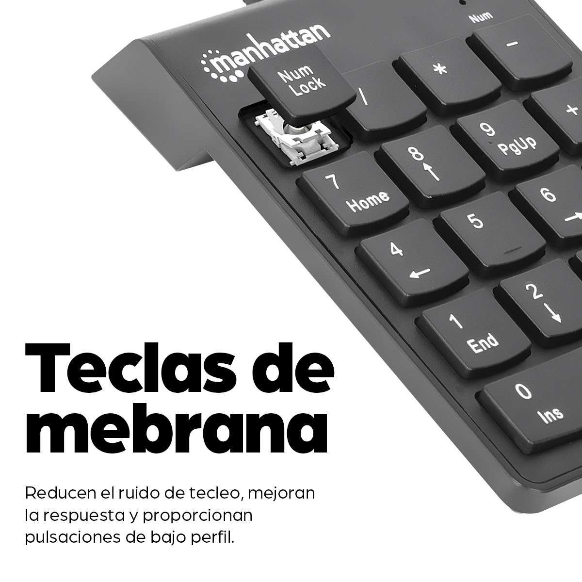 Teclado Numérico Manhattan, Alámbrico, USB-A. 176354