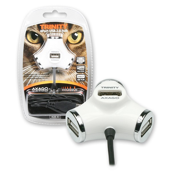 Axagon HUE-X3 interface hub 480 Mbit/s White – image 8