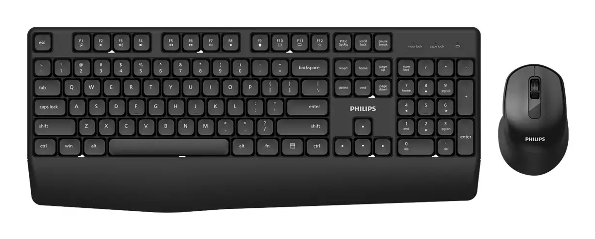 Philips 3000 series SPT6348B/15 keyboard Mouse included Home/Office RF Wireless Black – image 1