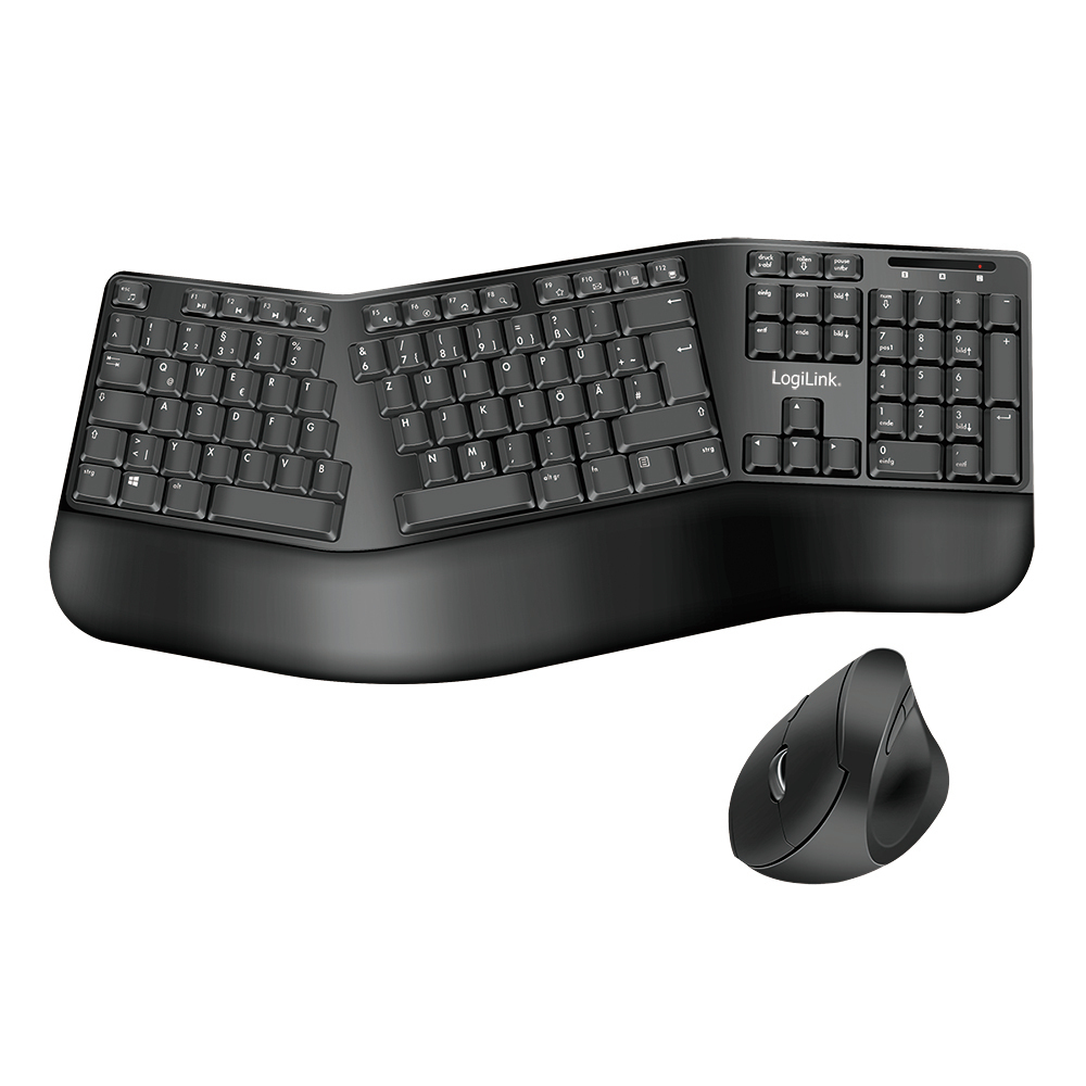 LogiLink ID0211 keyboard Mouse included Universal RF Wireless QWERTZ German Black