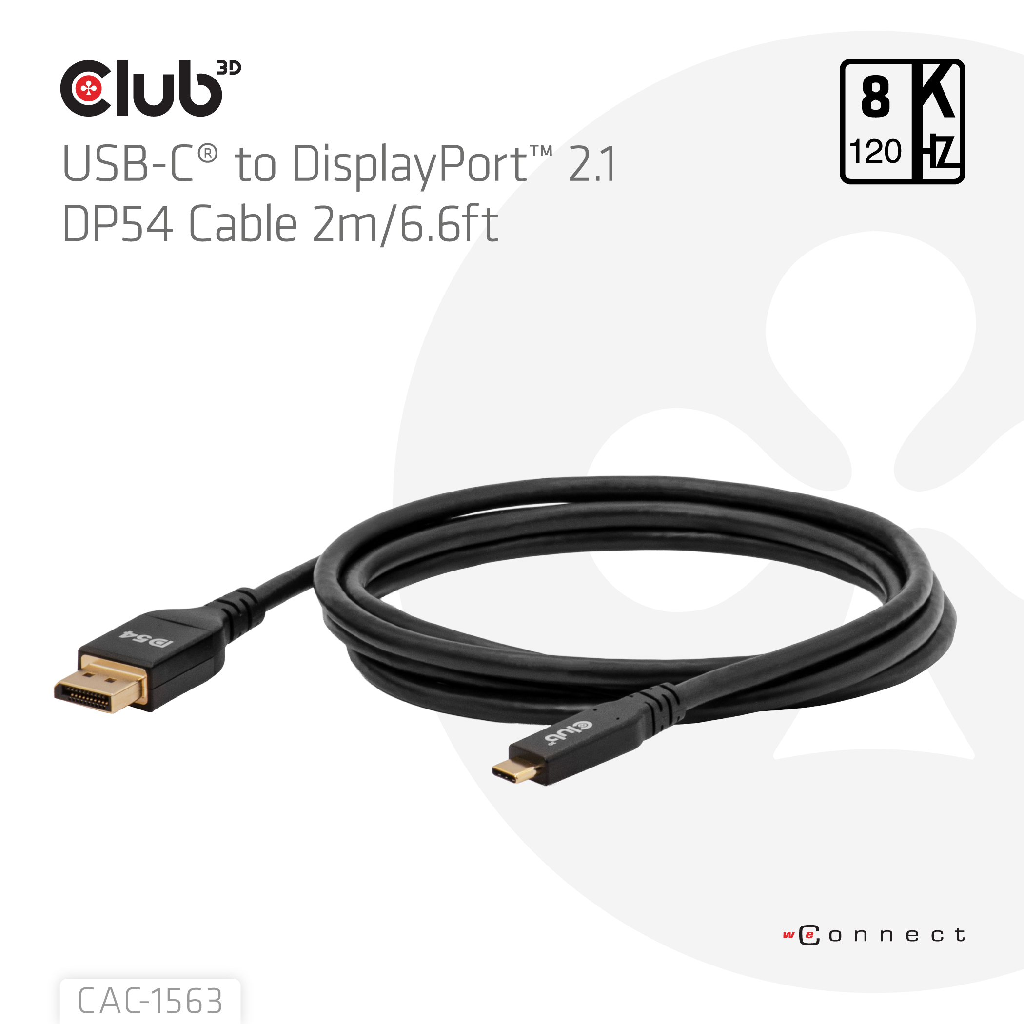 Resim CLUB3D CAC-1563 DisplayPort Kablo Adaptörü 2m Erkek