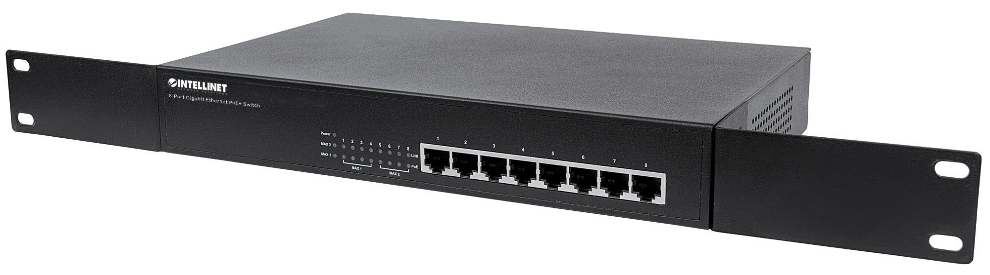Intellinet 8-Port Gigabit Ethernet PoE+ Switch, 8 x PoE ports, IEEE 802.3at/af Power-over-Ethernet (PoE+/PoE), Endspan, Desktop (UK power cord) – image 5