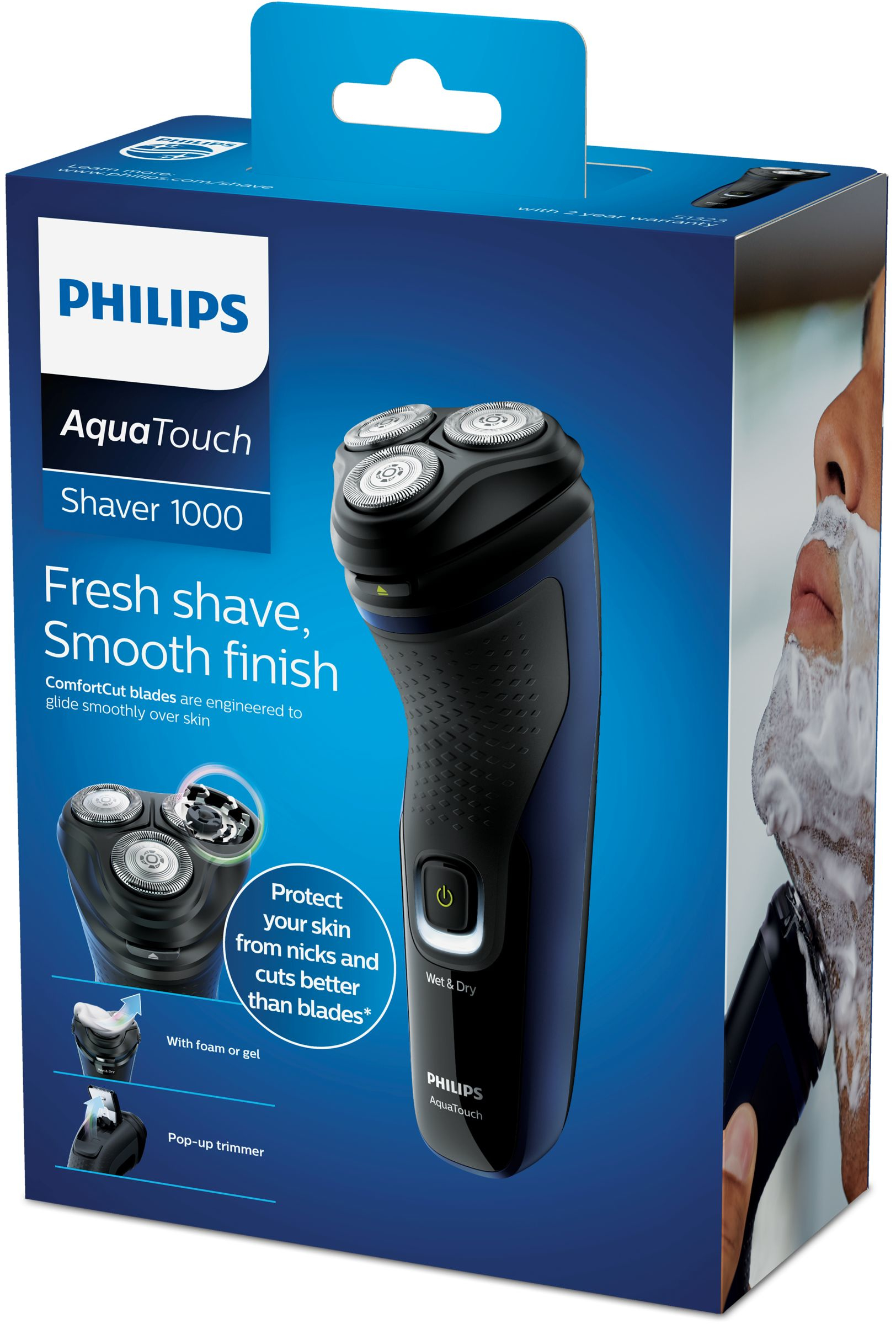 Philips 1000 series S1323 Rotation shaver Trimmer Black, Blue – image 2