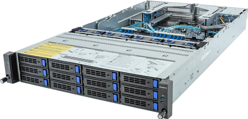 GIGABYTE R283-S94-AAH1 Intel C741 LGA 4677 (Socket E) Rack (2U) Black, Steel