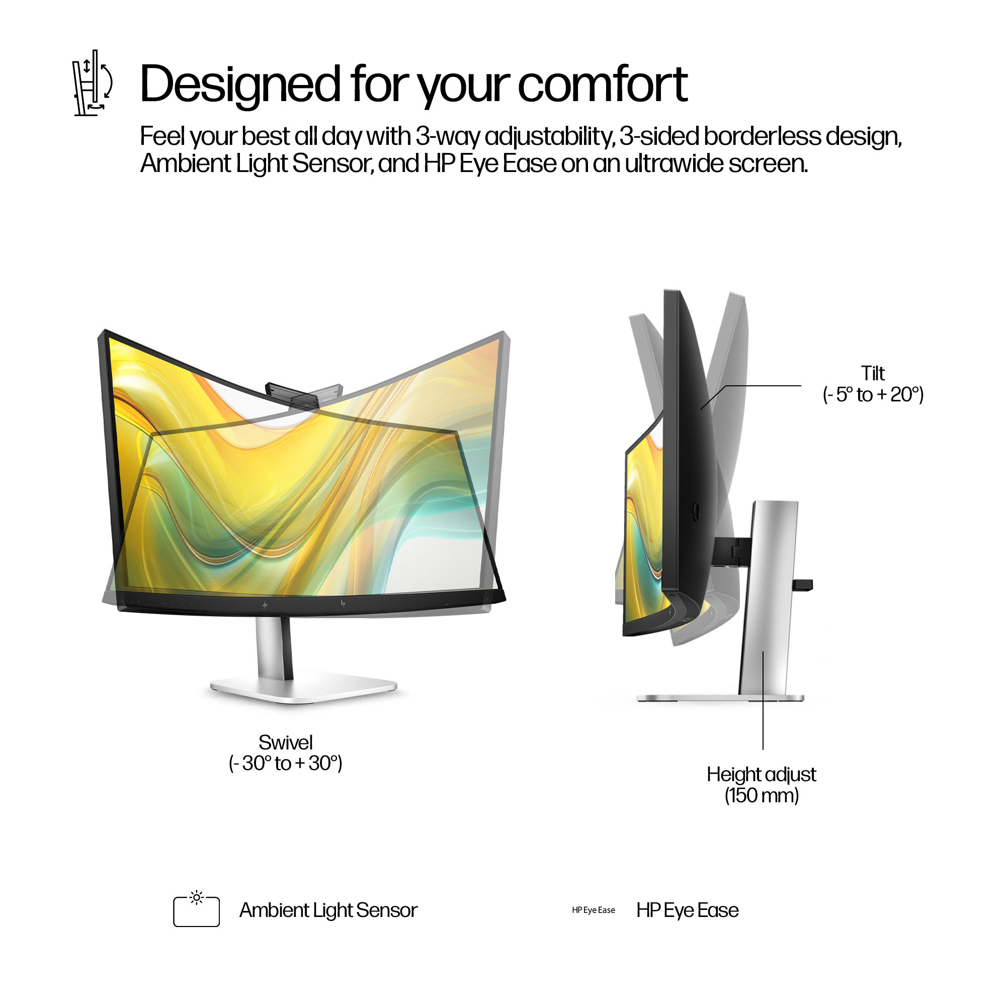HP Series 5 Pro 34 inch WQHD USB-C Conferencing Monitor – 534pm image 10