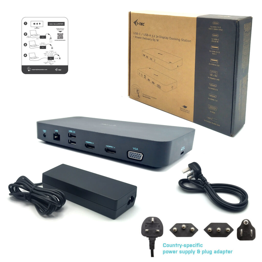 i-tec USB 3.0/USB-C/Thunderbolt, 3x Display Docking Station + Power Delivery – image 5