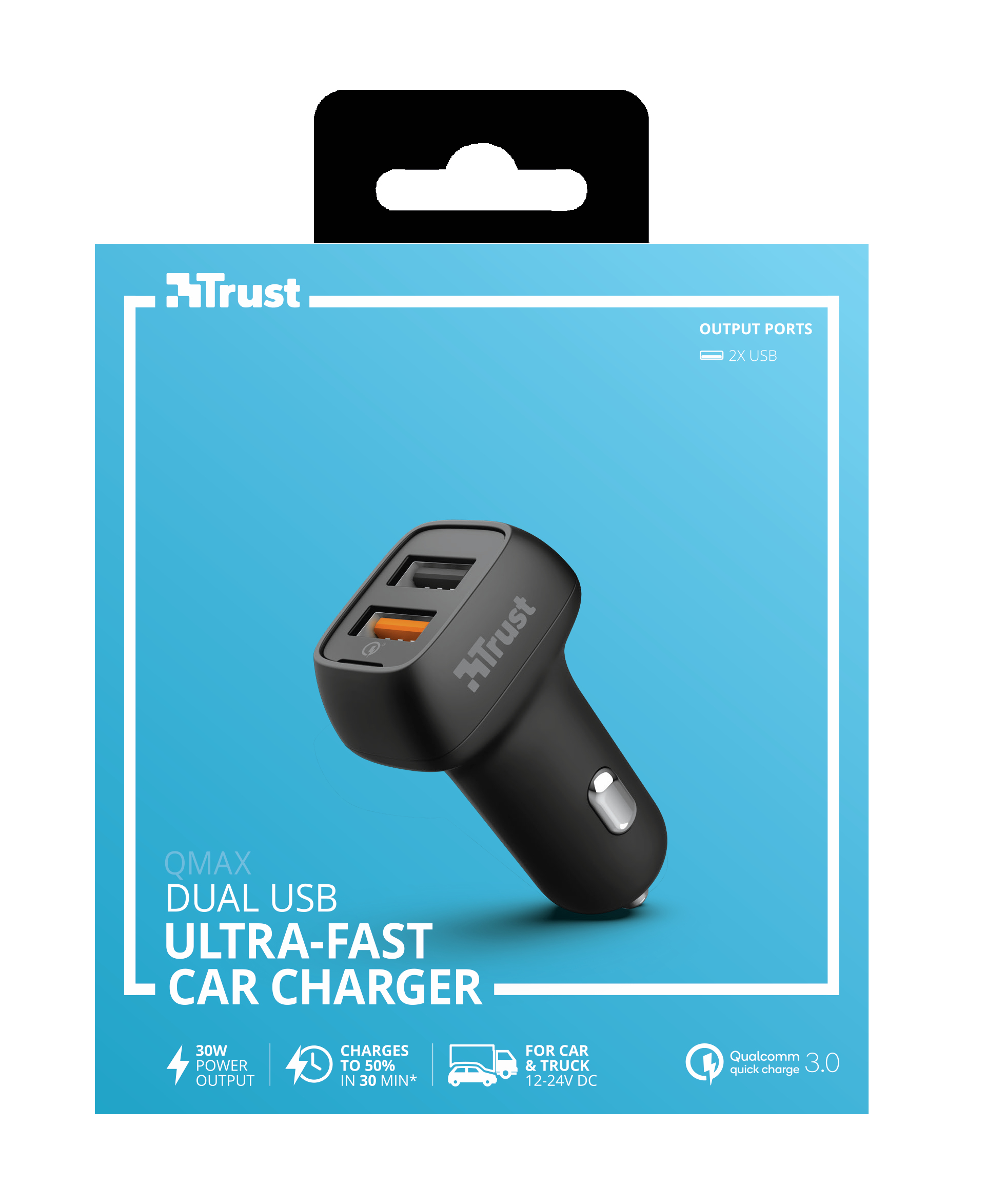Trust 23562 mobile device charger Smartphone, Tablet Black Cigar lighter Fast charging Auto – image 5