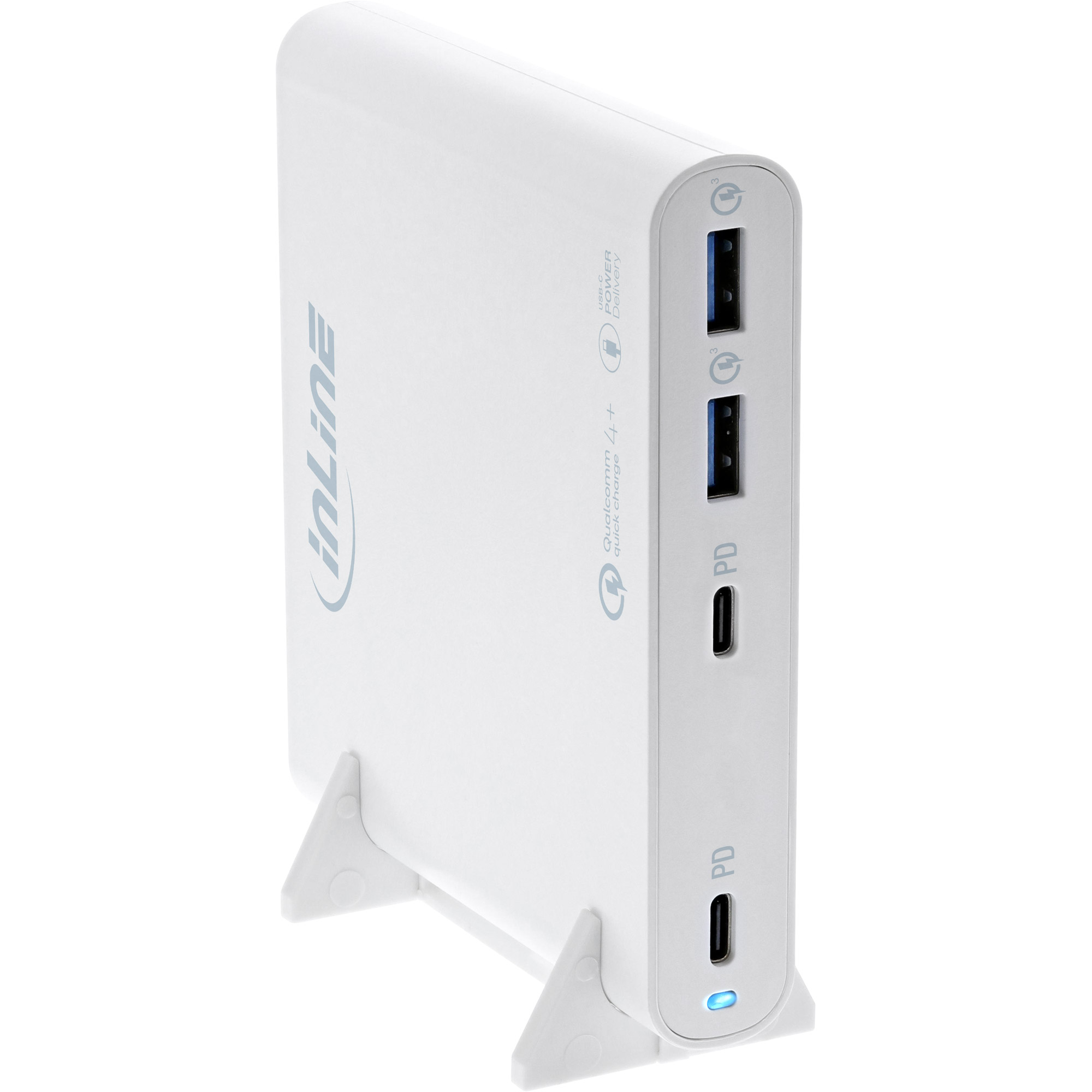 InLine USB power supply, GaN charger, 4-port, 2x USB-C + 2x USB-A – image 1
