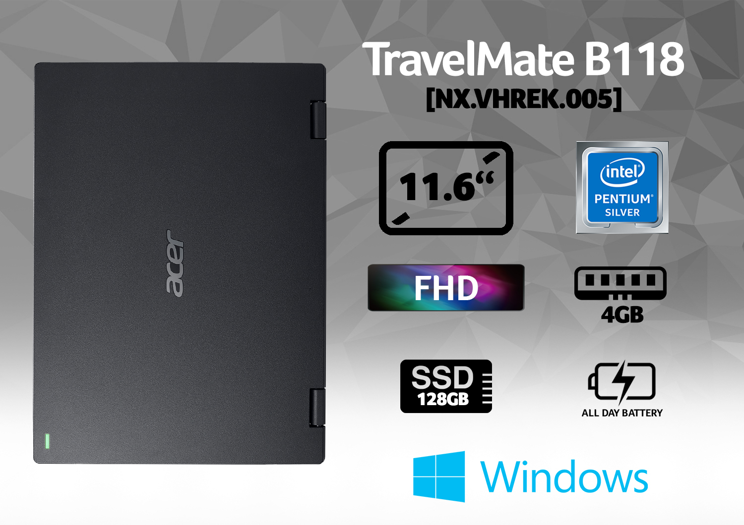 Acer TravelMate Spin B1 B118-G2-RN-P5LN Intel® Pentium® Silver N5000 Hybrid (2-in-1) – image 8
