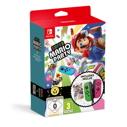 Nintendo Super Mario Party + Joy Con Pair Bundle Зеленый, Красный Bluetooth Геймпад Аналоговый/цифровой Nintendo Switch
