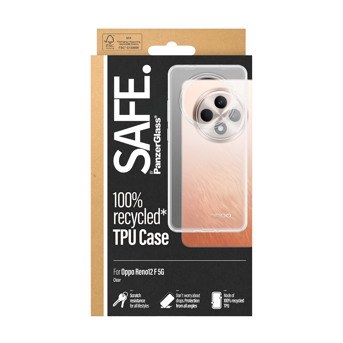 PanzerGlass SAFE. by PanzerGlass® TPU Case Transparent Oppo Reno 12 F 5G – image 3