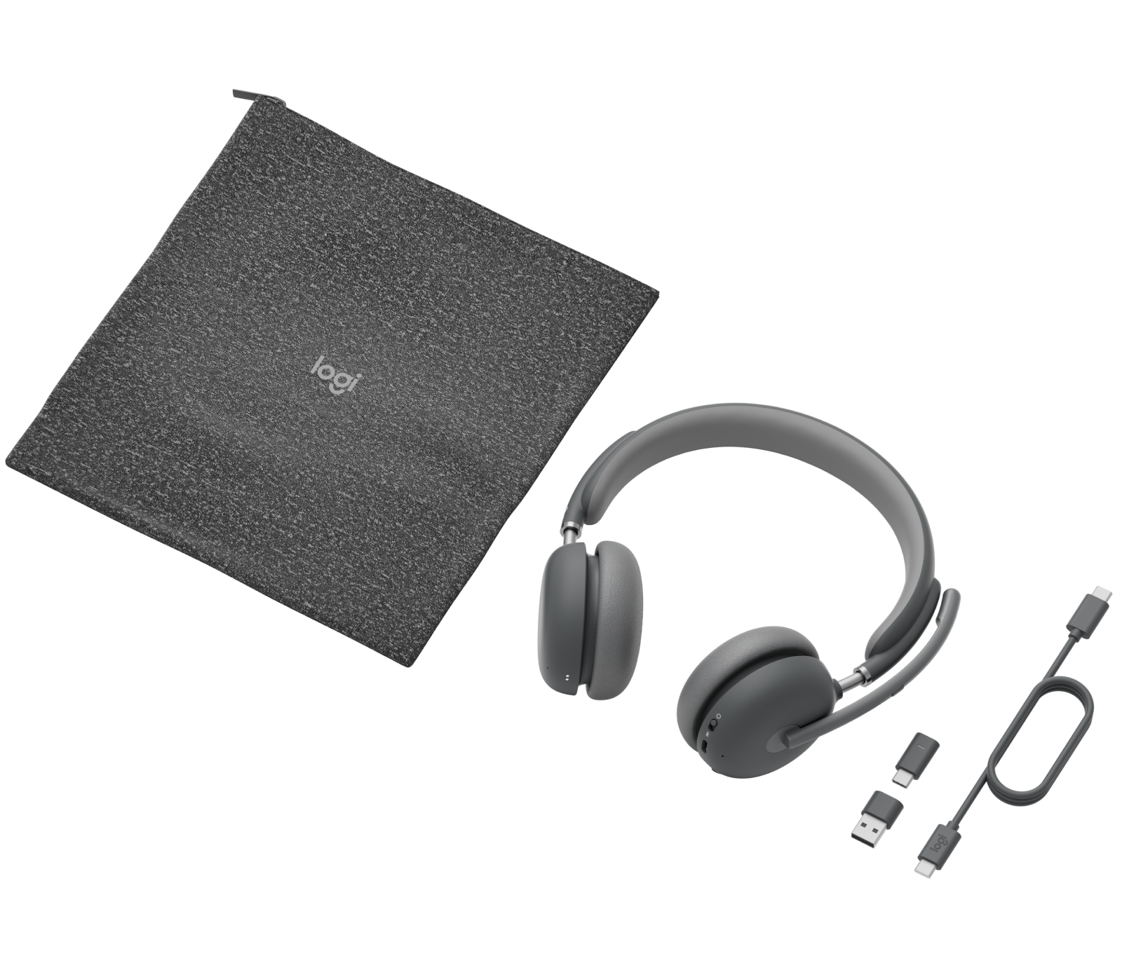 Diadema Logitech Zone Vibe Wireless 2 - Inalámbrico - Micrófono - USB - Grafito - 981-001310
