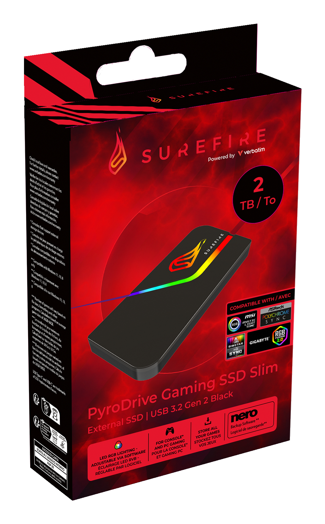 Verbatim Surefire PyroDrive Gaming SSD Slim 1TB Black – image 9