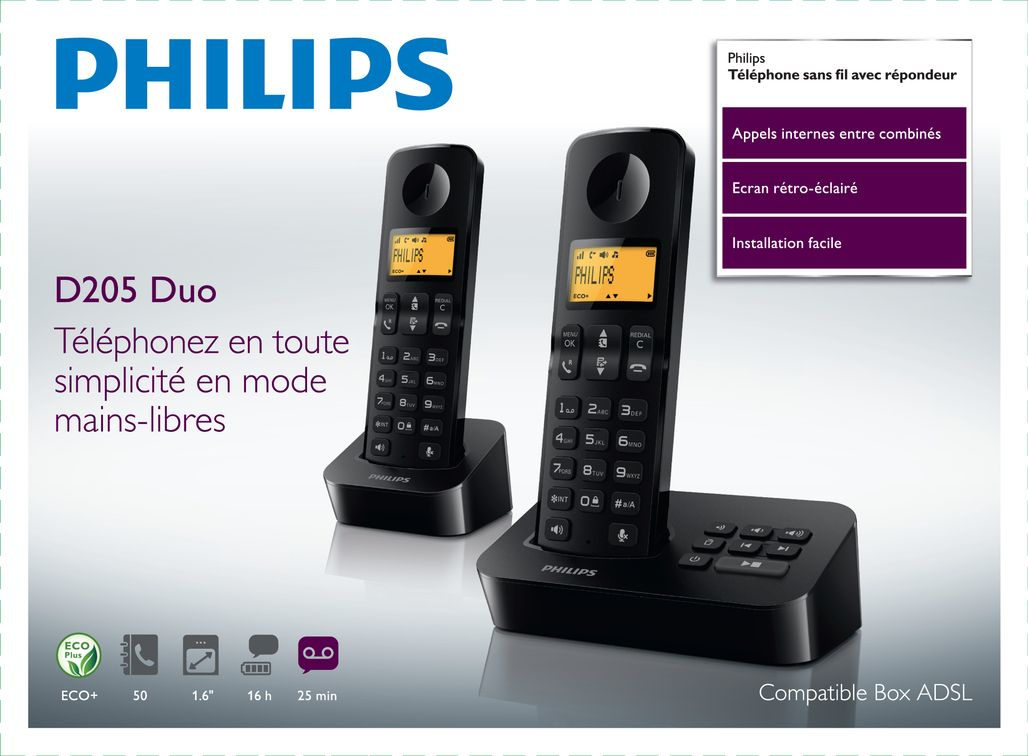 Philips Cordless phone D2052B/FR – image 3