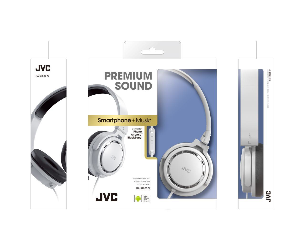 JVC HA-SR525-W-E Premium sound lightweight headphones with remote & mic – image 2