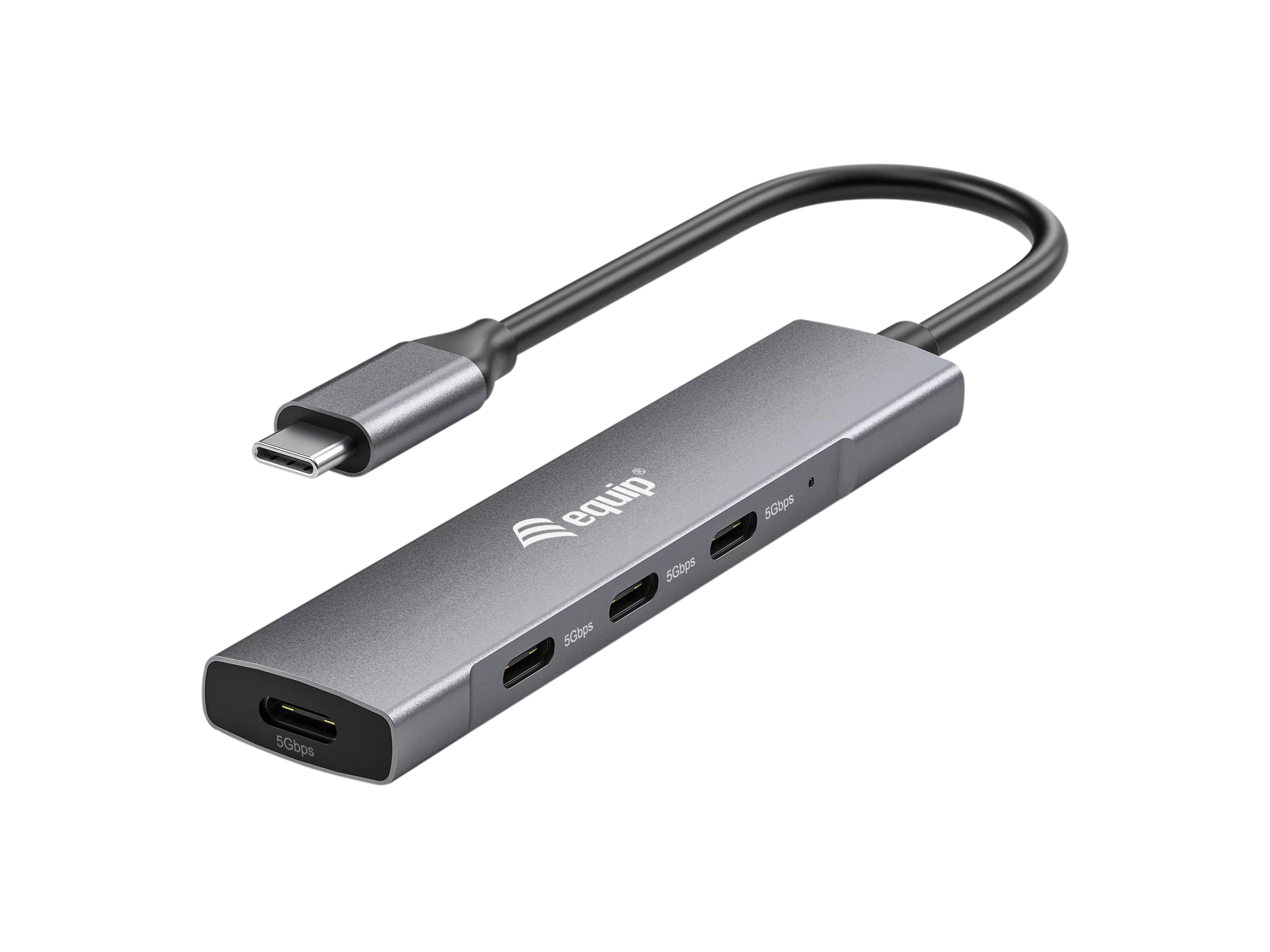 Equip 128963 gränssnittshubbar USB 3.2 Gen 1 (3.1 Gen 1) Type-C 5000 Mbit/s Svart, Silver